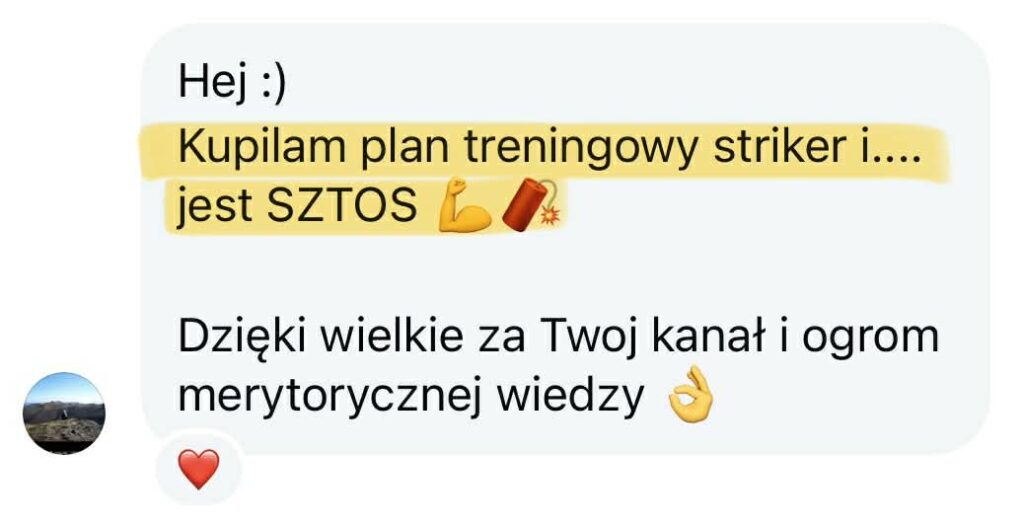 Opinia klienta o planie Striker Dominance 1.0